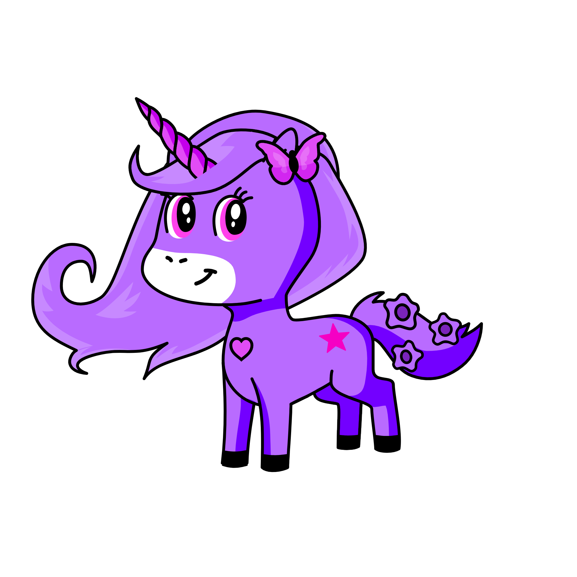24 Saat Boyunca Tek Renk Mor, the unicorn