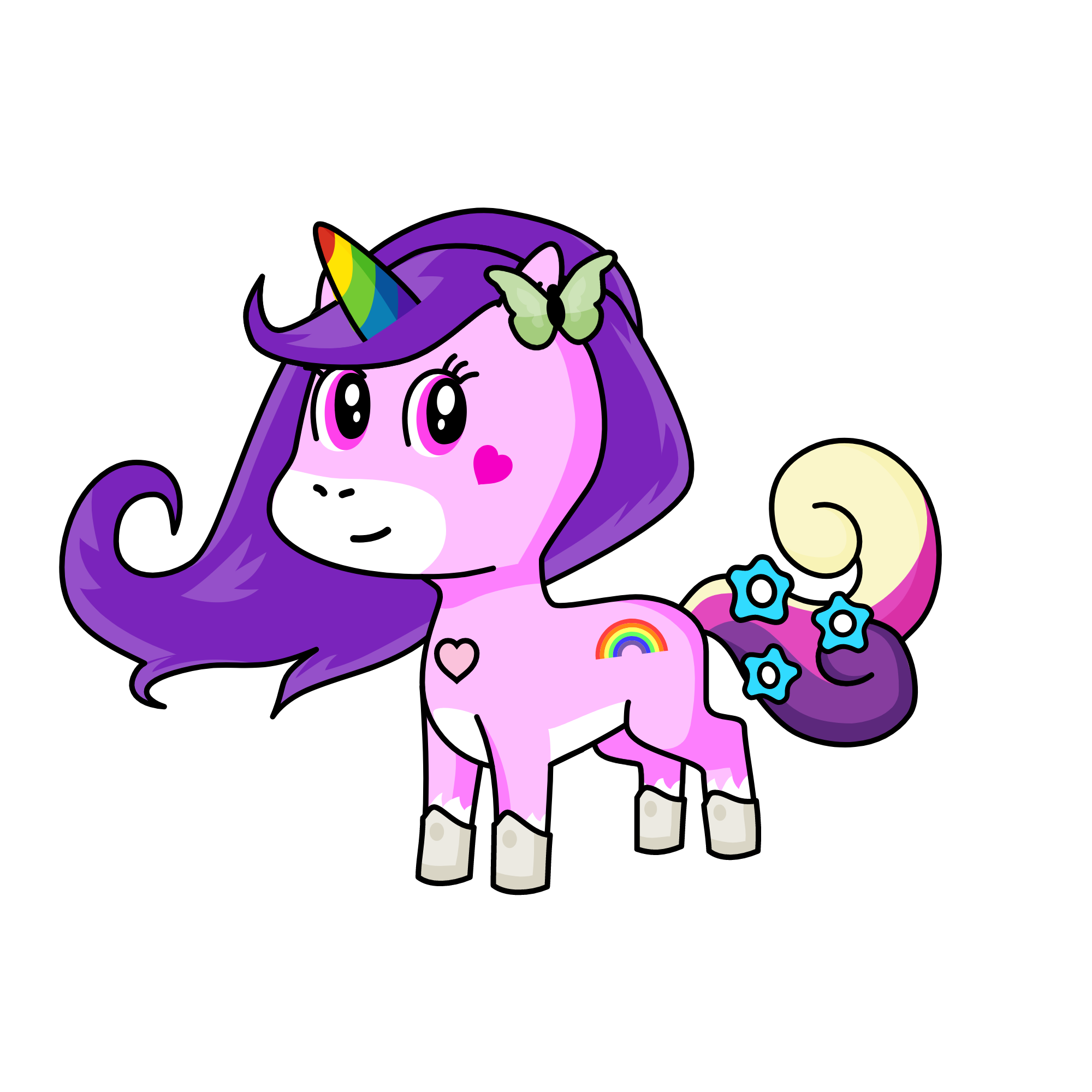 Pinky the rainbow, the unicorn