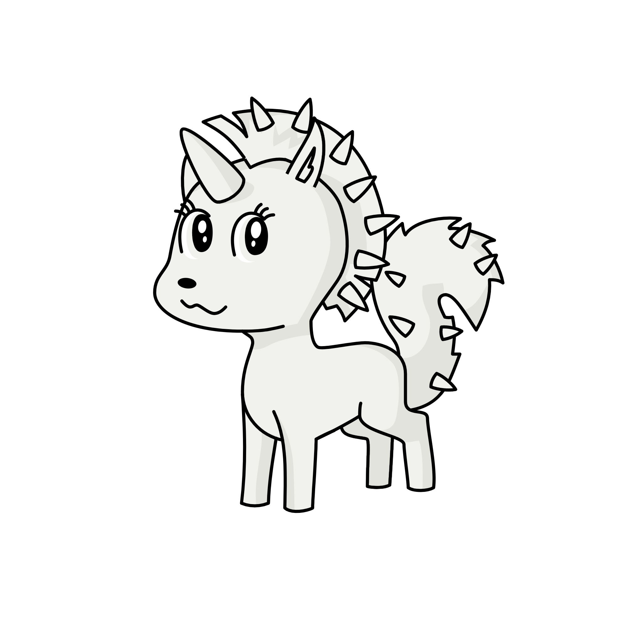 grey pointy, the unicorn
