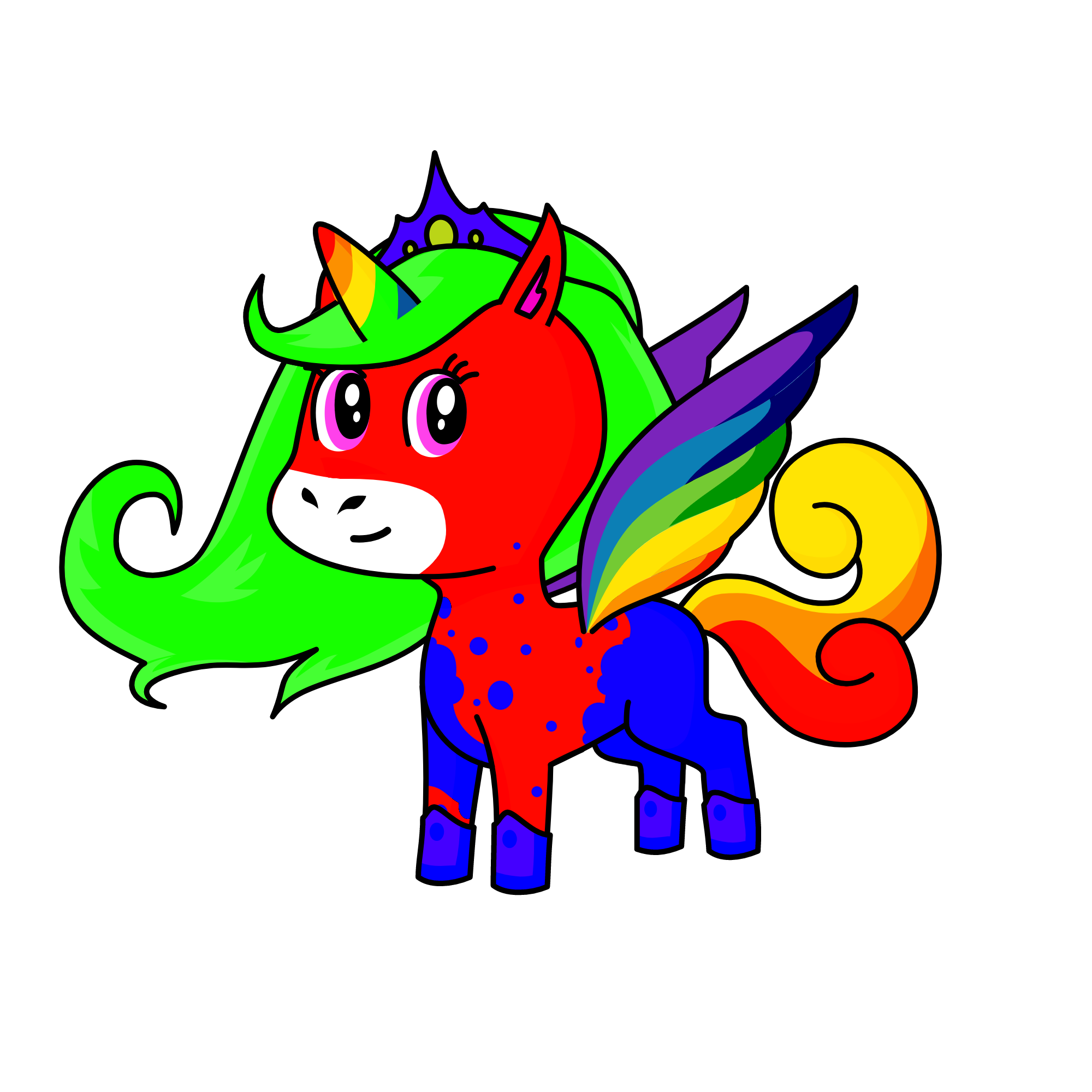 Queen Rainbow , the unicorn