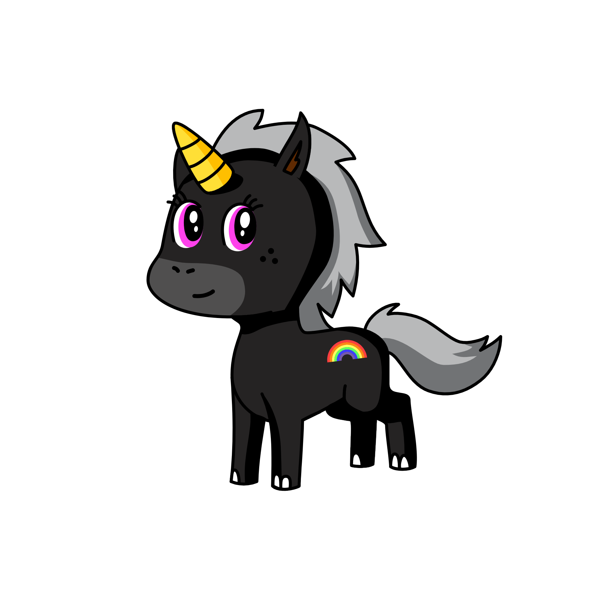 Blacky, the unicorn