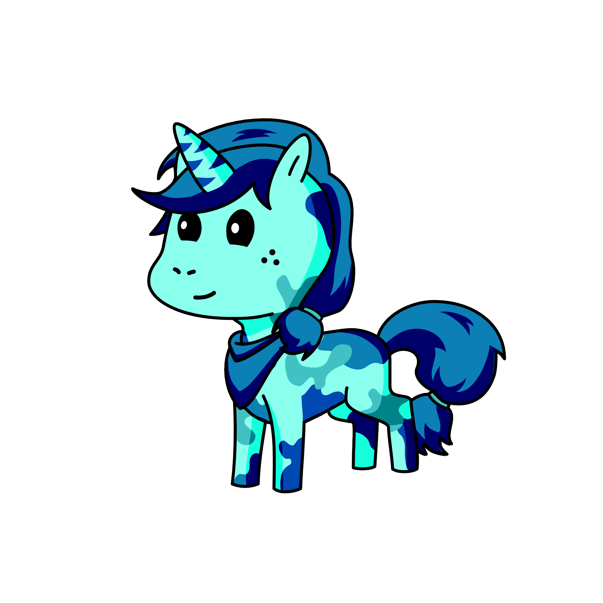 Just blue, the unicorn