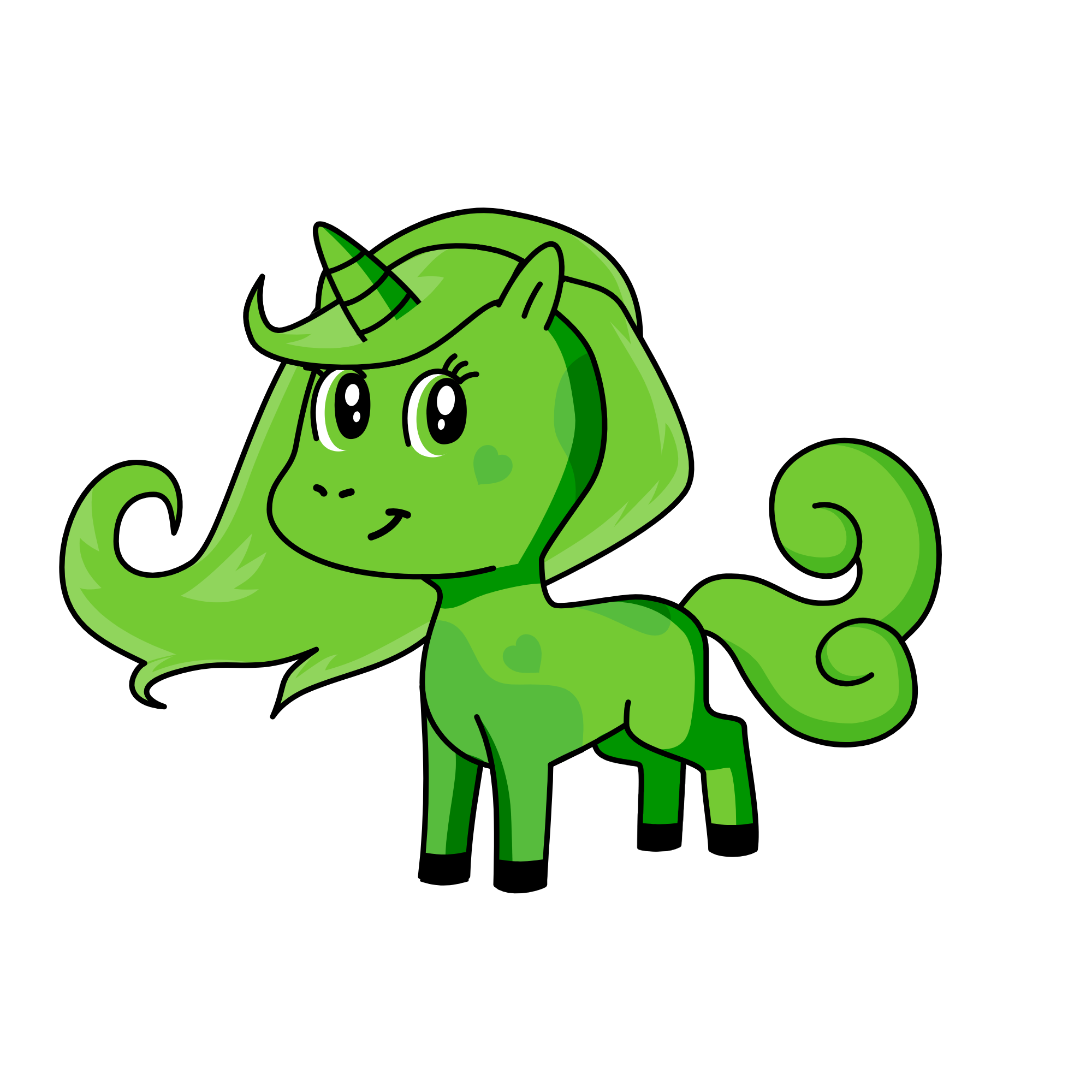 green, the unicorn
