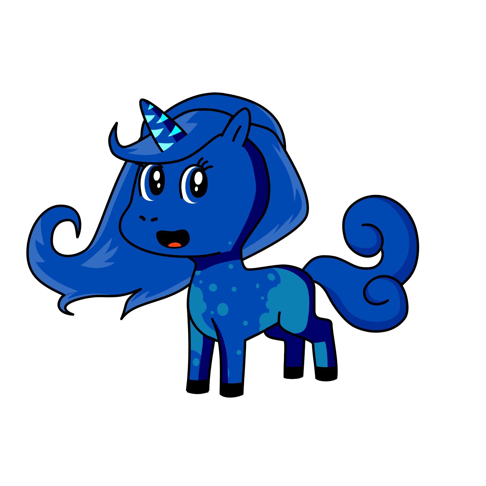 blue, the unicorn