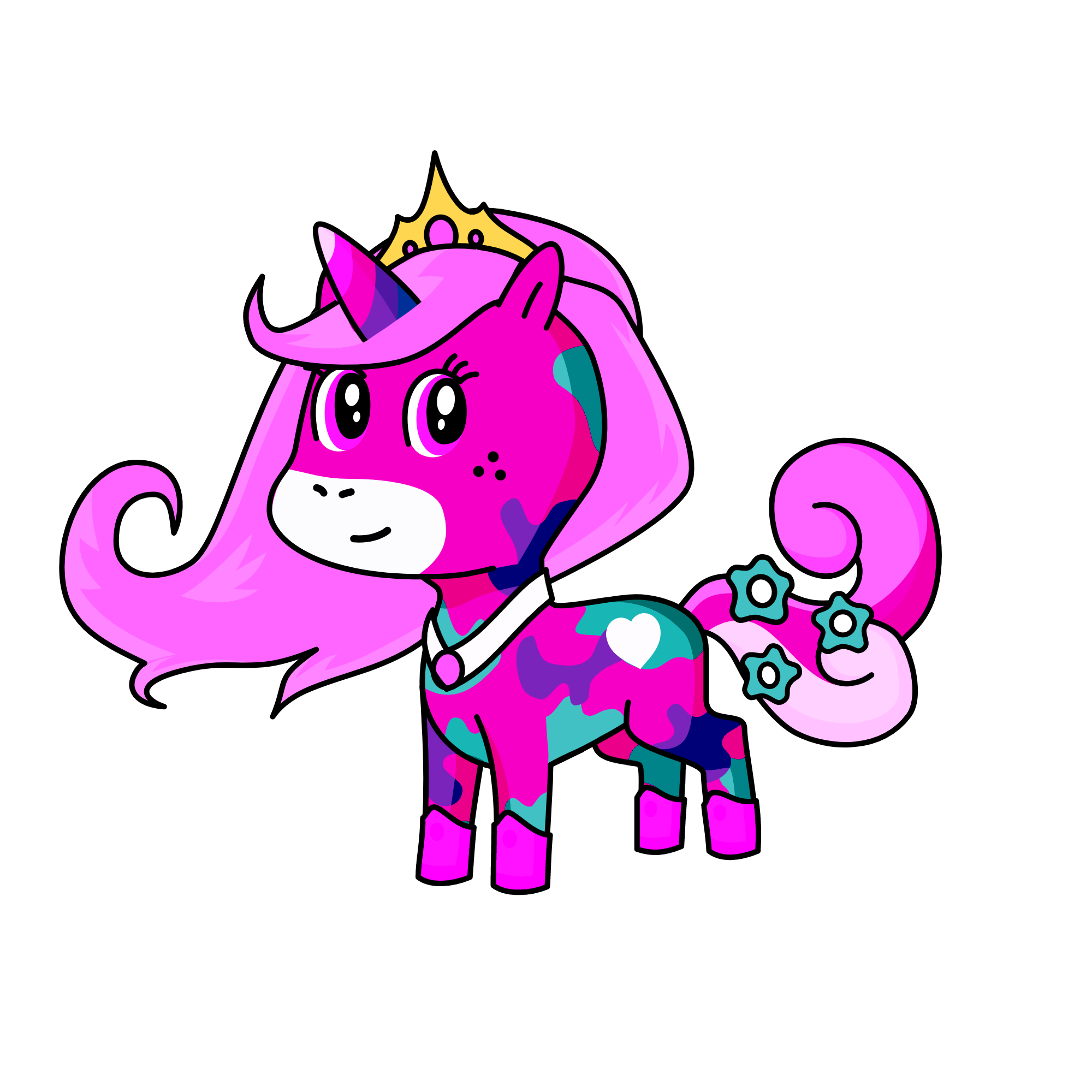 Pink princess, the unicorn