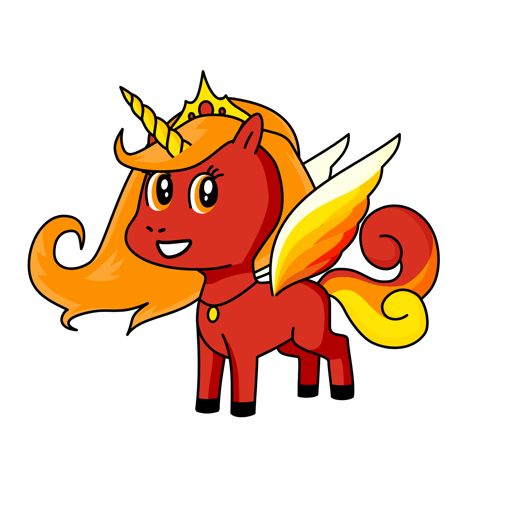 fire princess, the unicorn