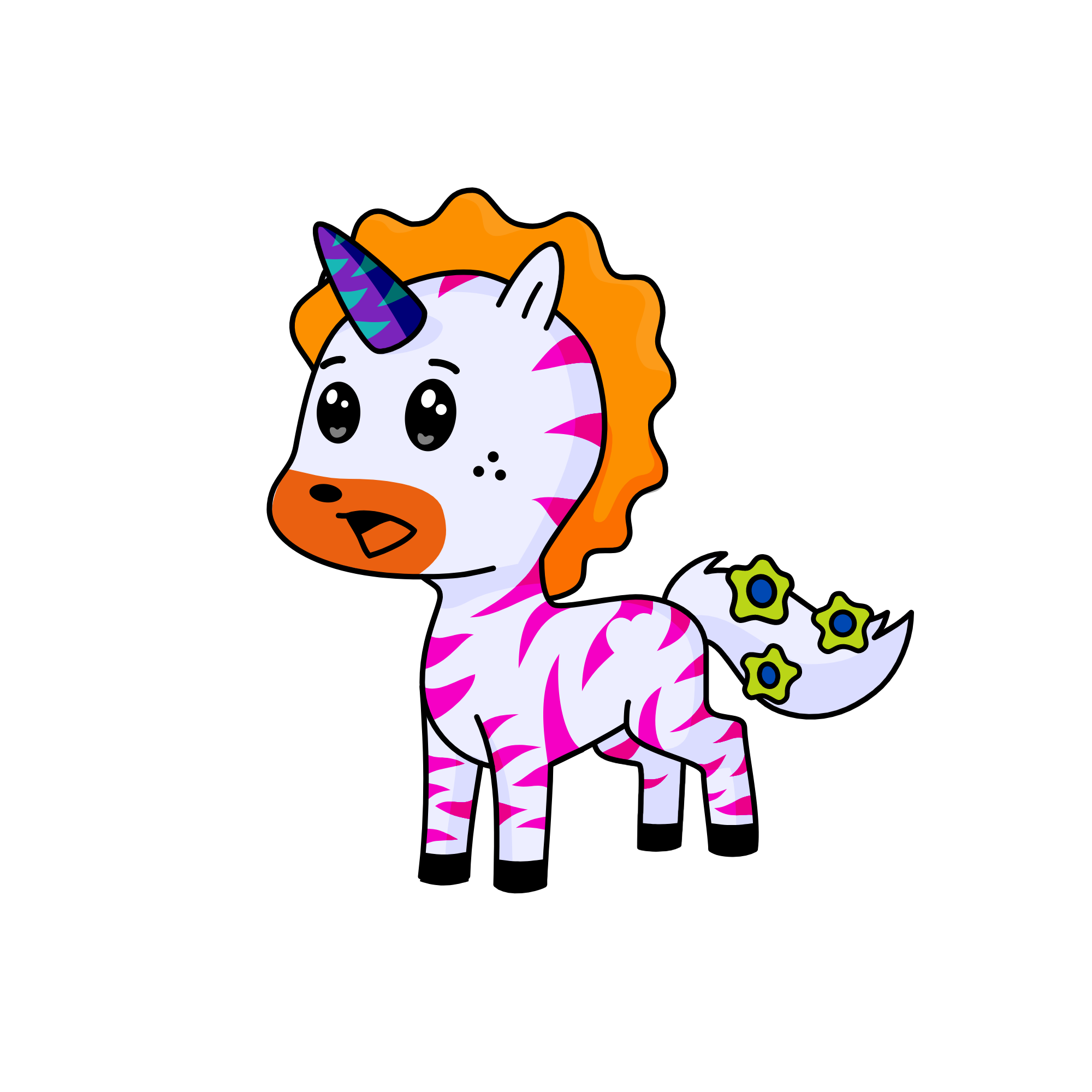 pink zebra, the unicorn