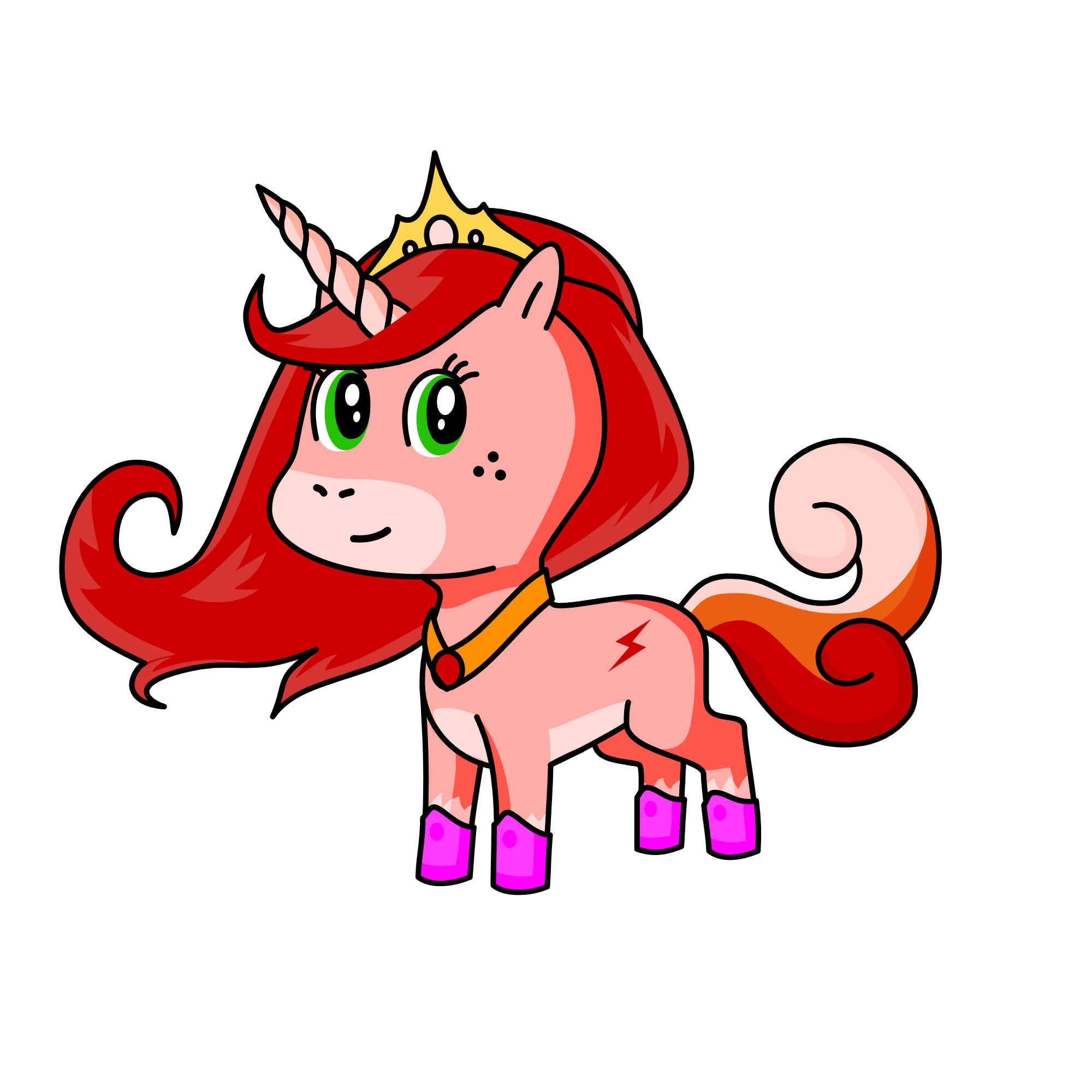 Fiyra the Fire Princess, the unicorn