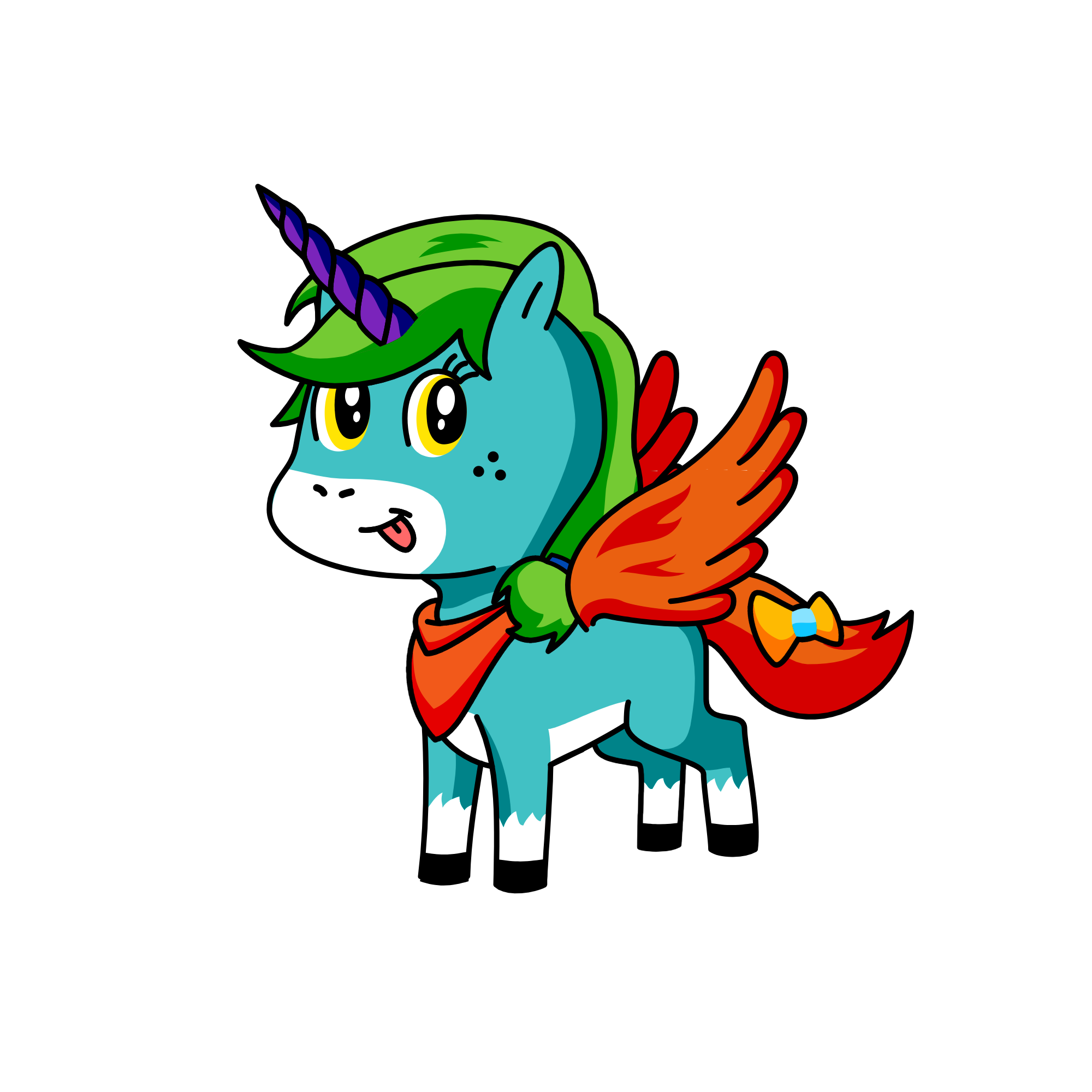 Greeny, the unicorn