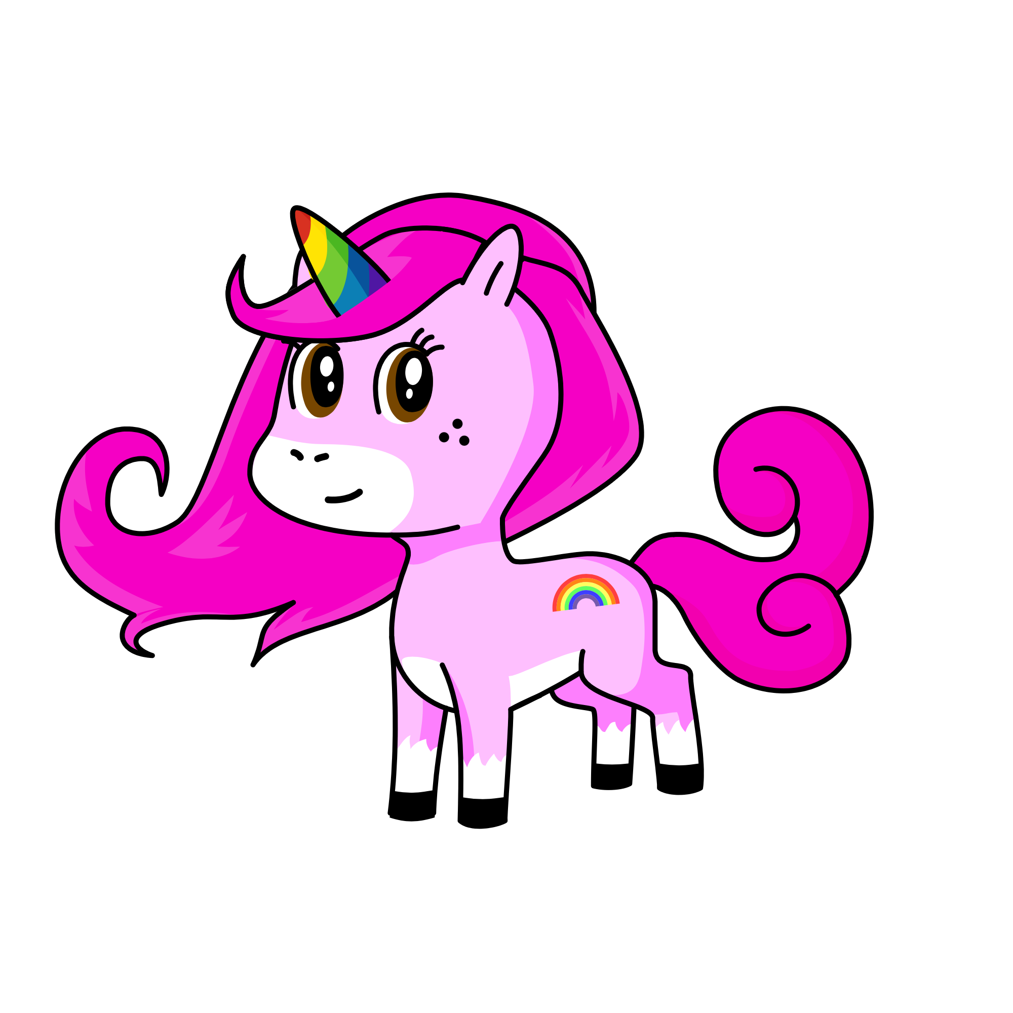 Rainbow princess, the unicorn