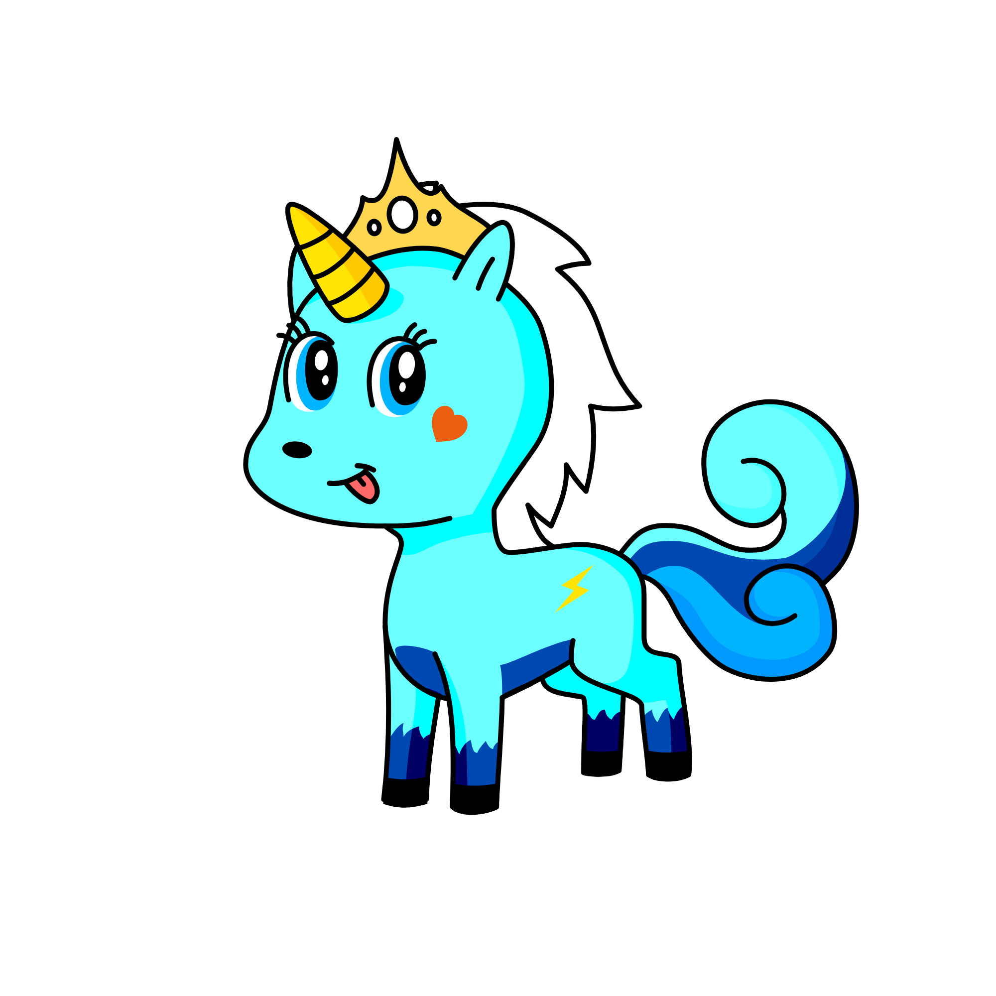 Blueina, the unicorn
