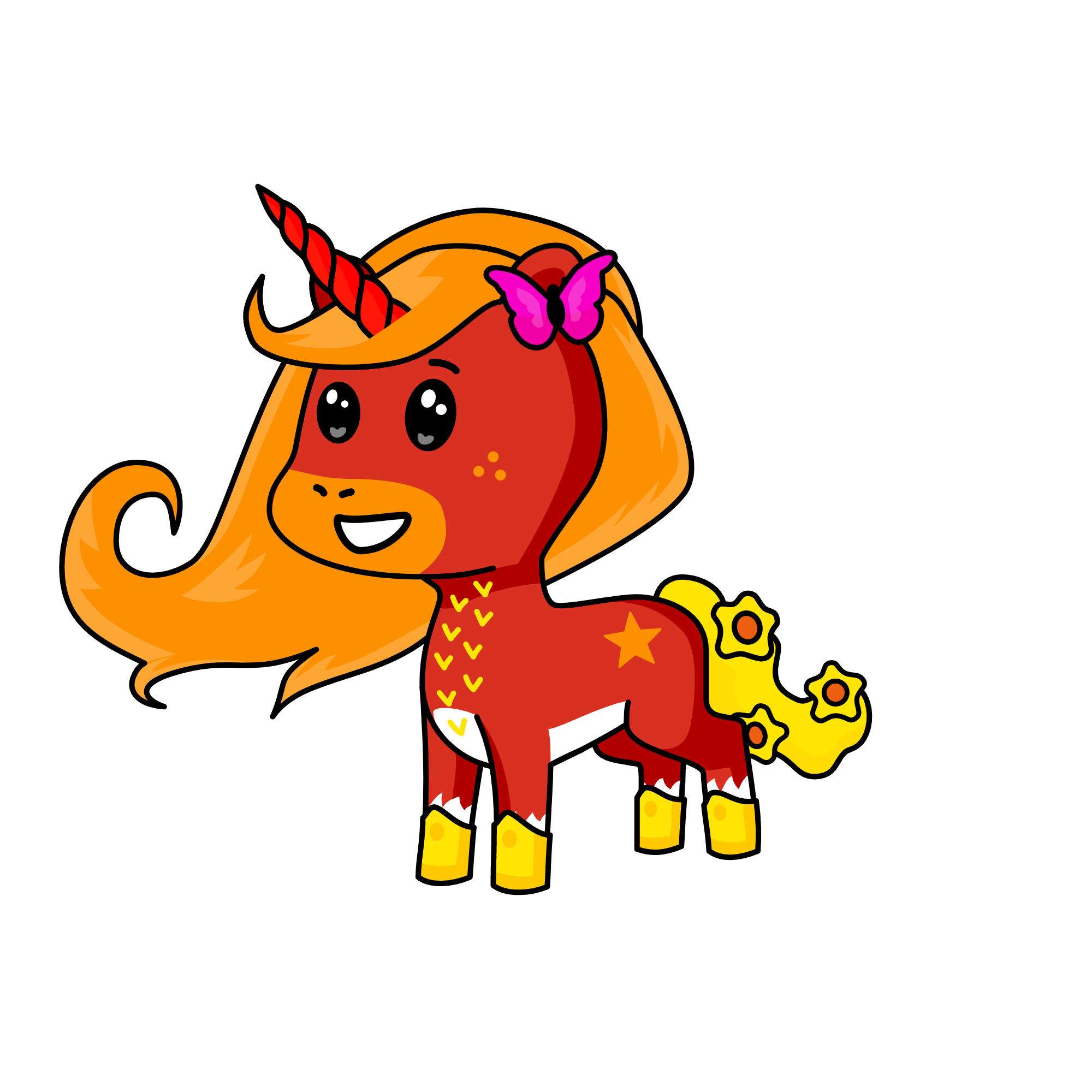 orange, the unicorn