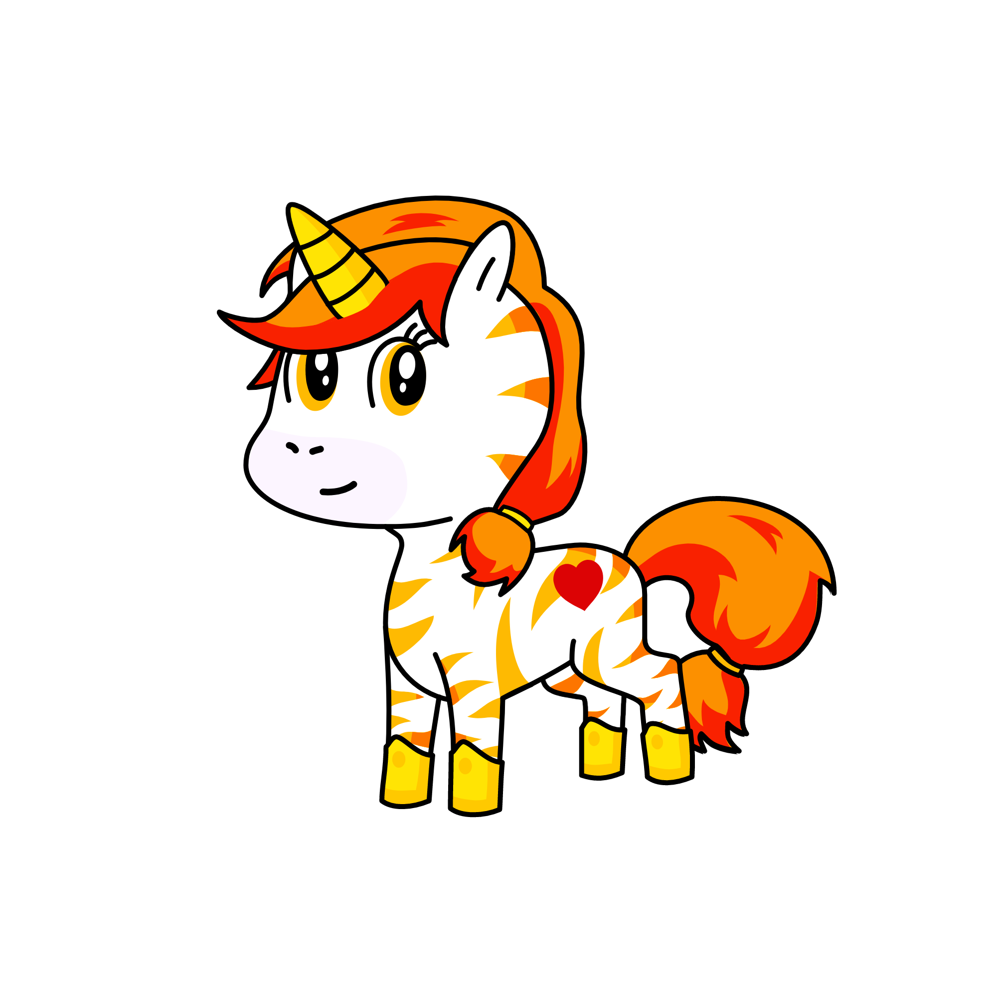 Apple zebra, the unicorn