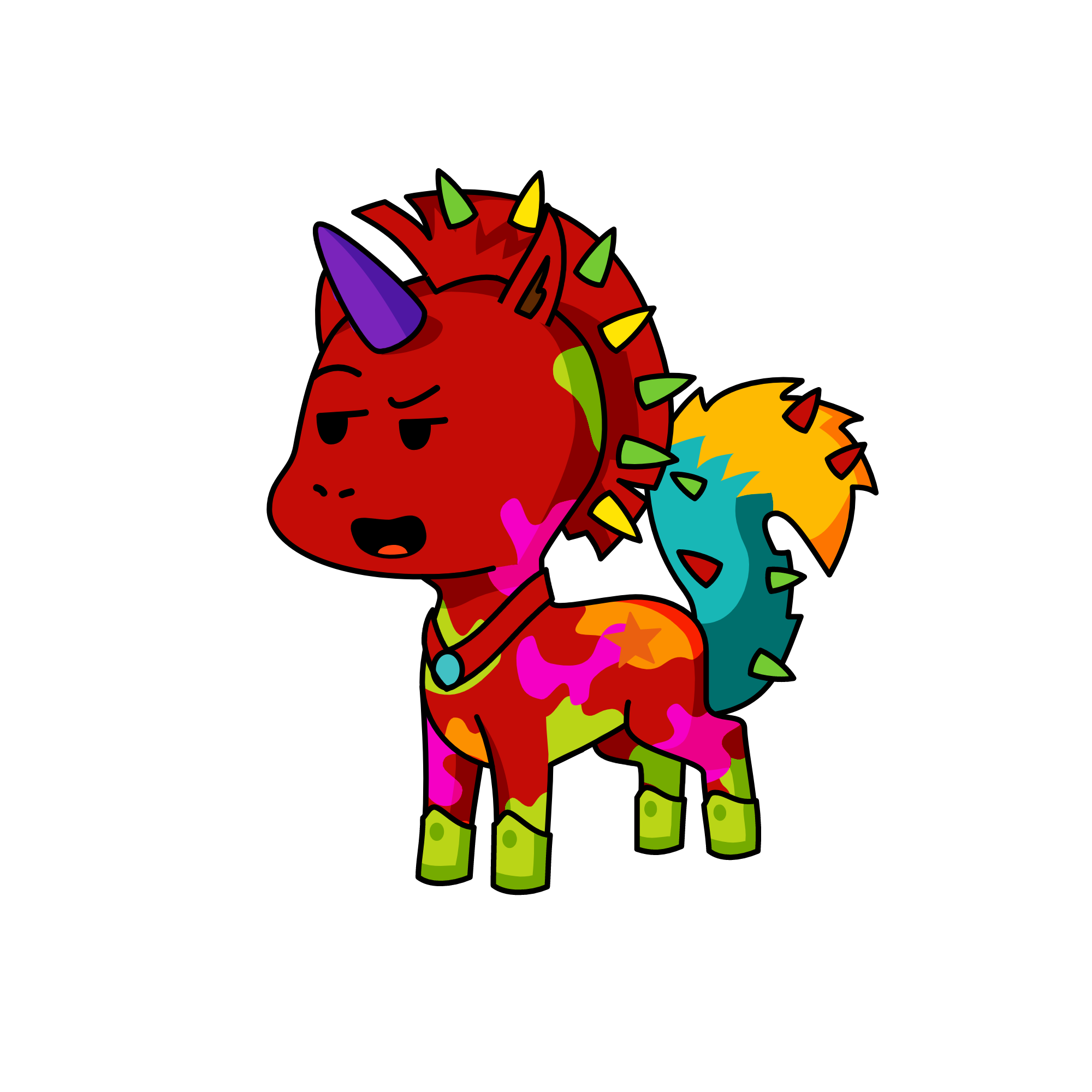 red, the unicorn