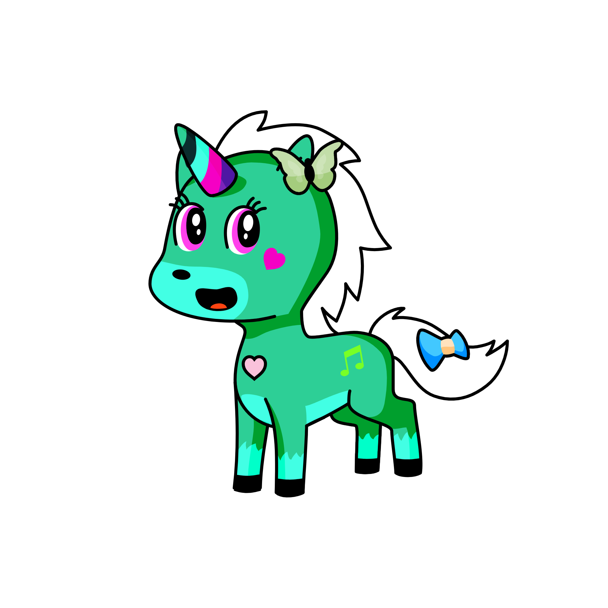 Music note, the unicorn