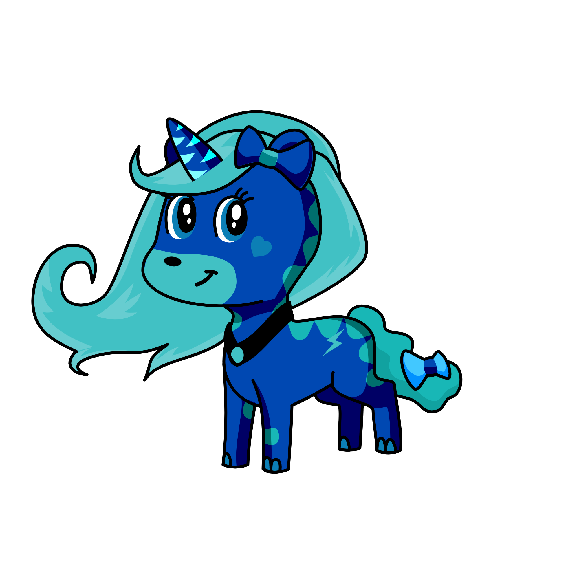 blue, the unicorn