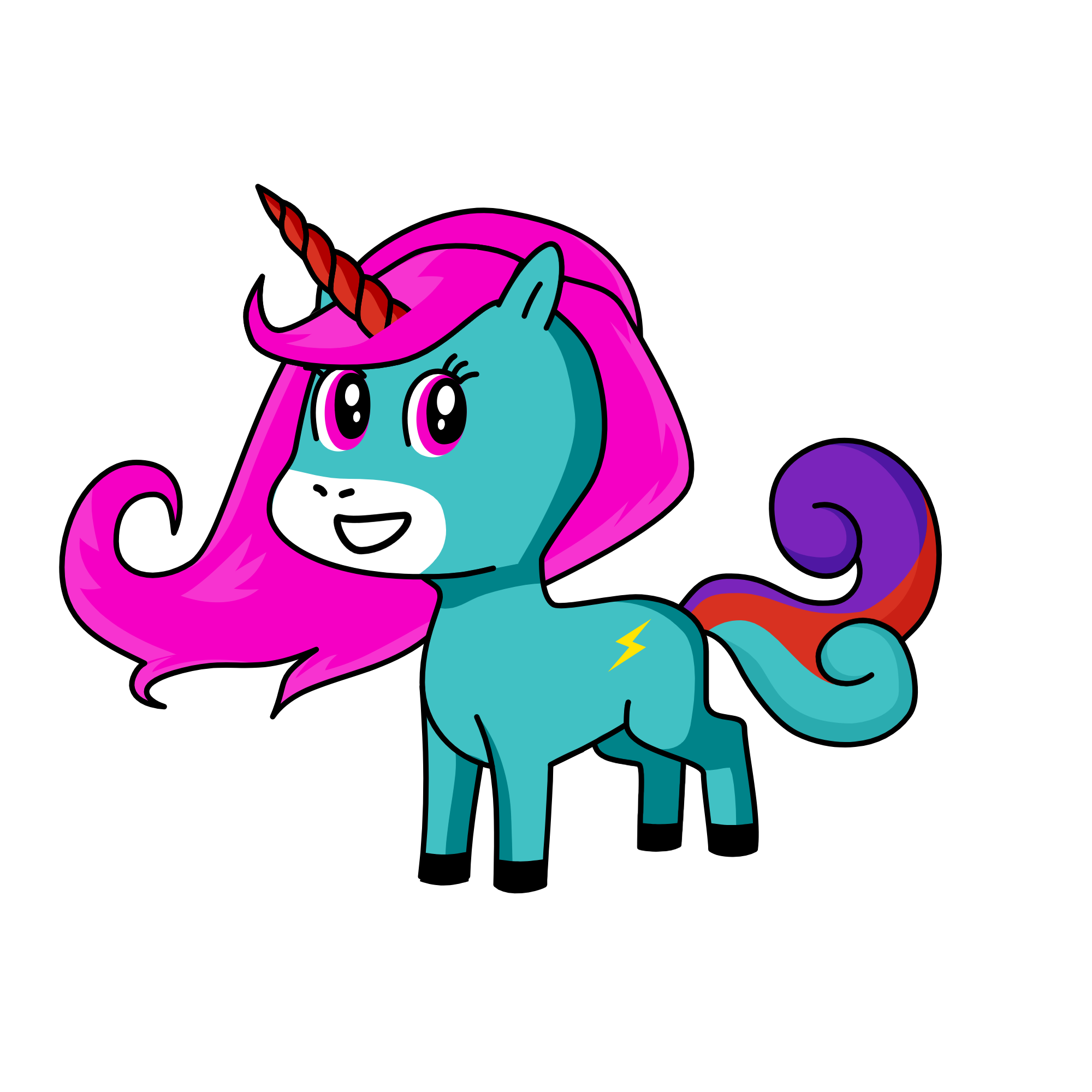 rainbowdash, the unicorn