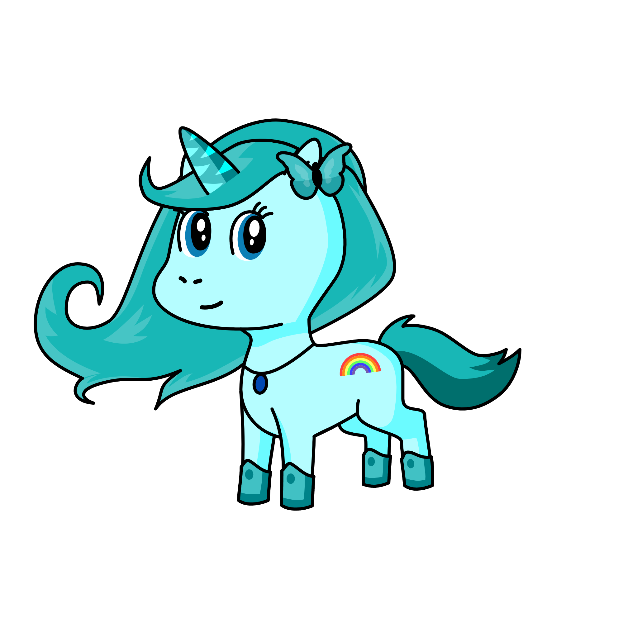 Snow Blue, the unicorn