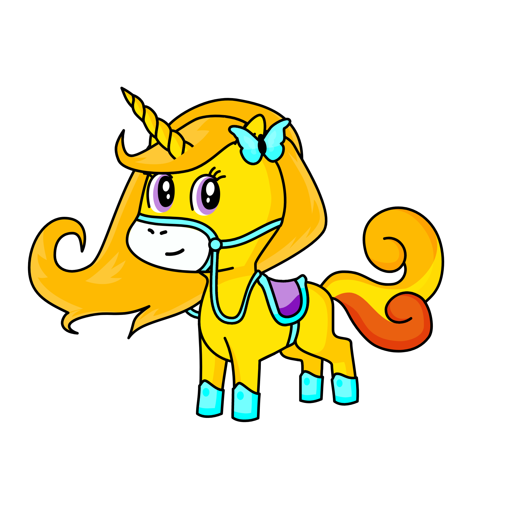 Goldly, the unicorn