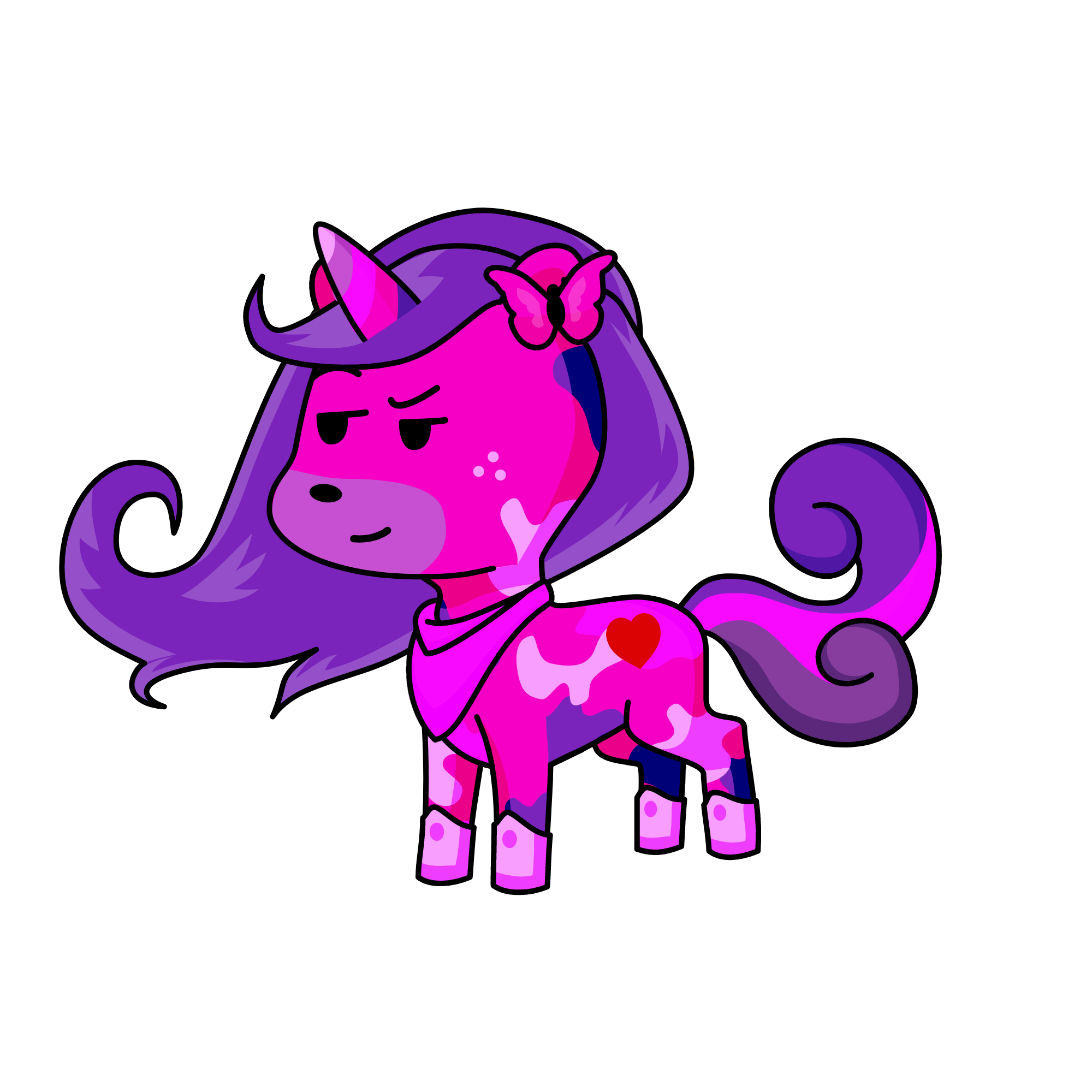 Theme unicorn: pink & purple, the unicorn