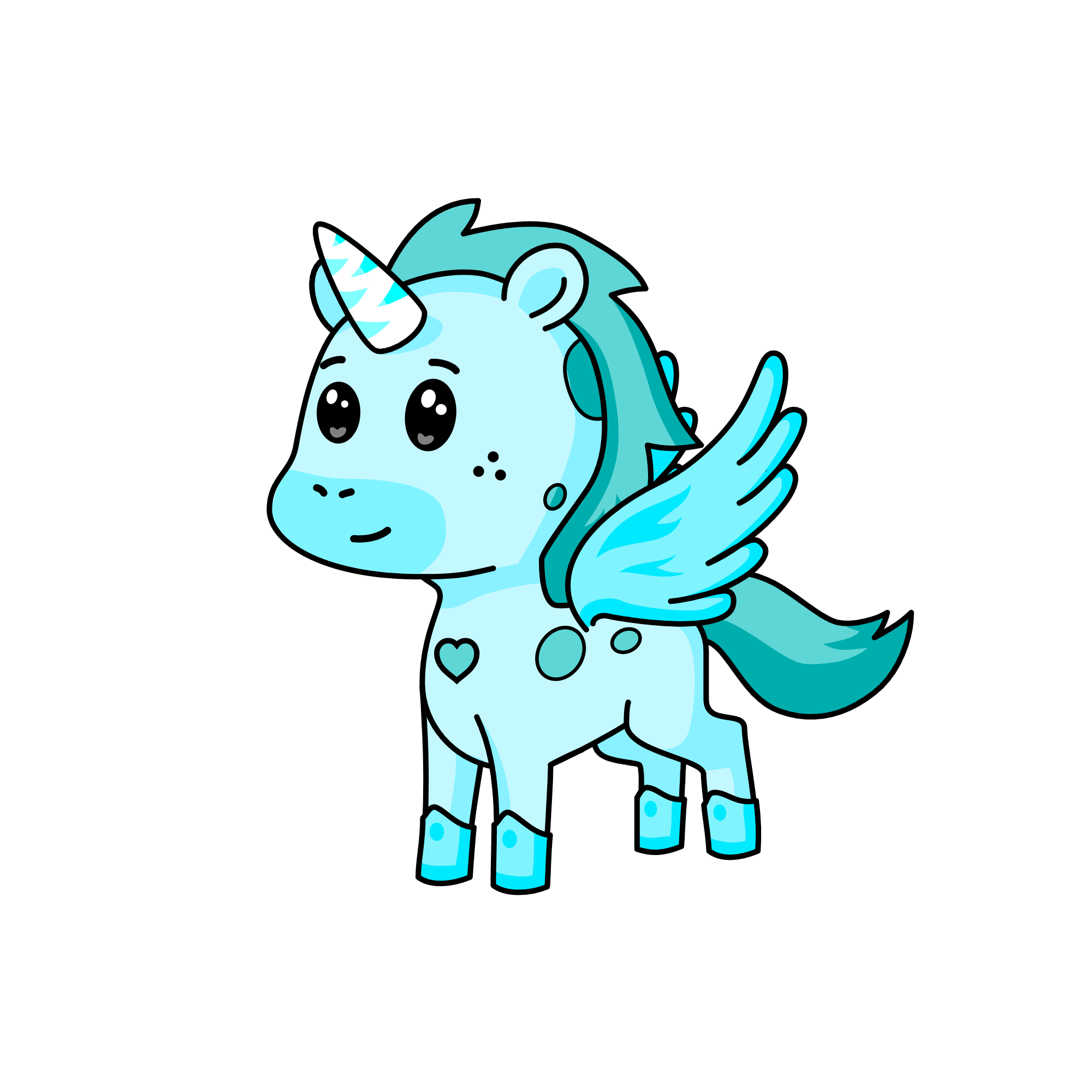 Snowblue, the unicorn
