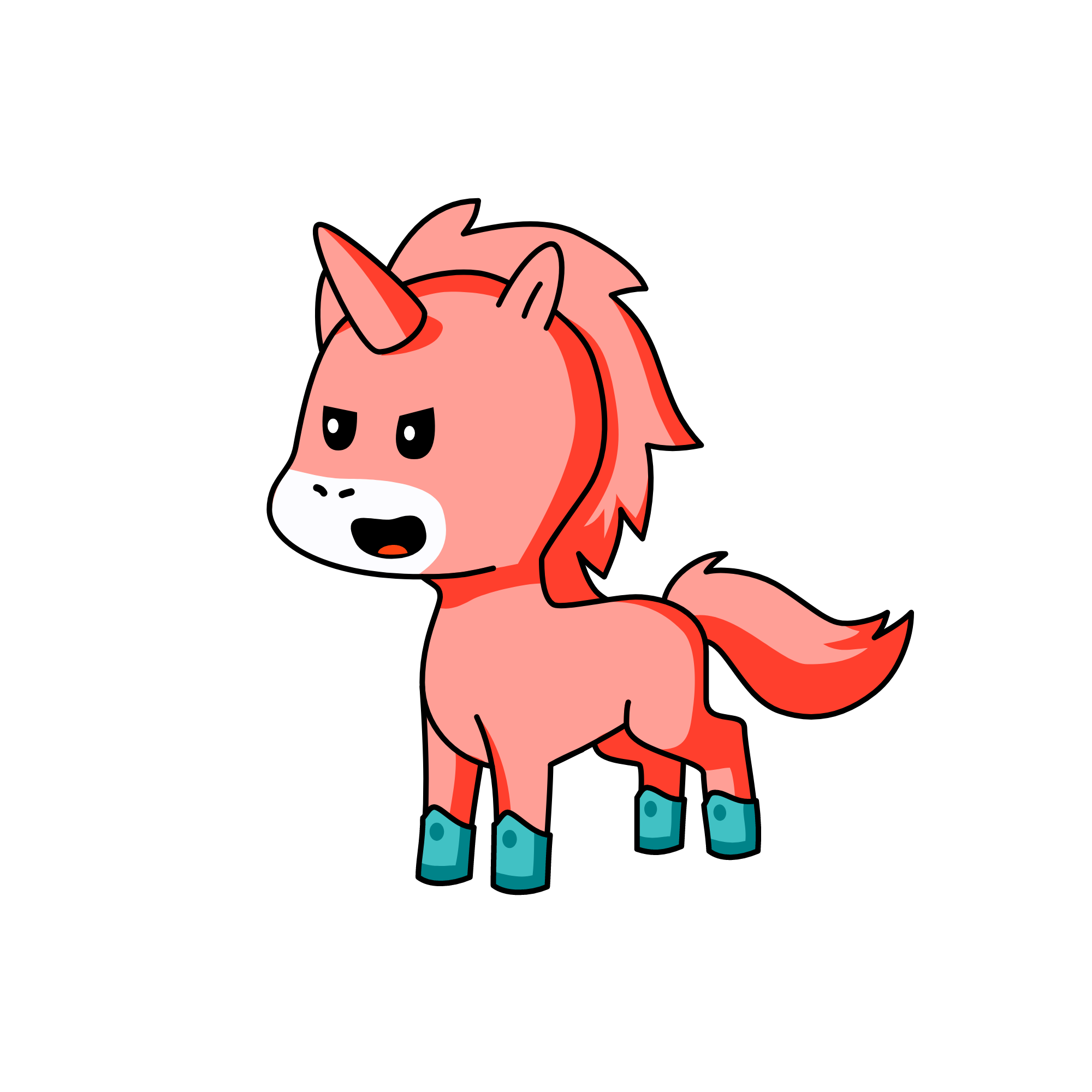 red, the unicorn