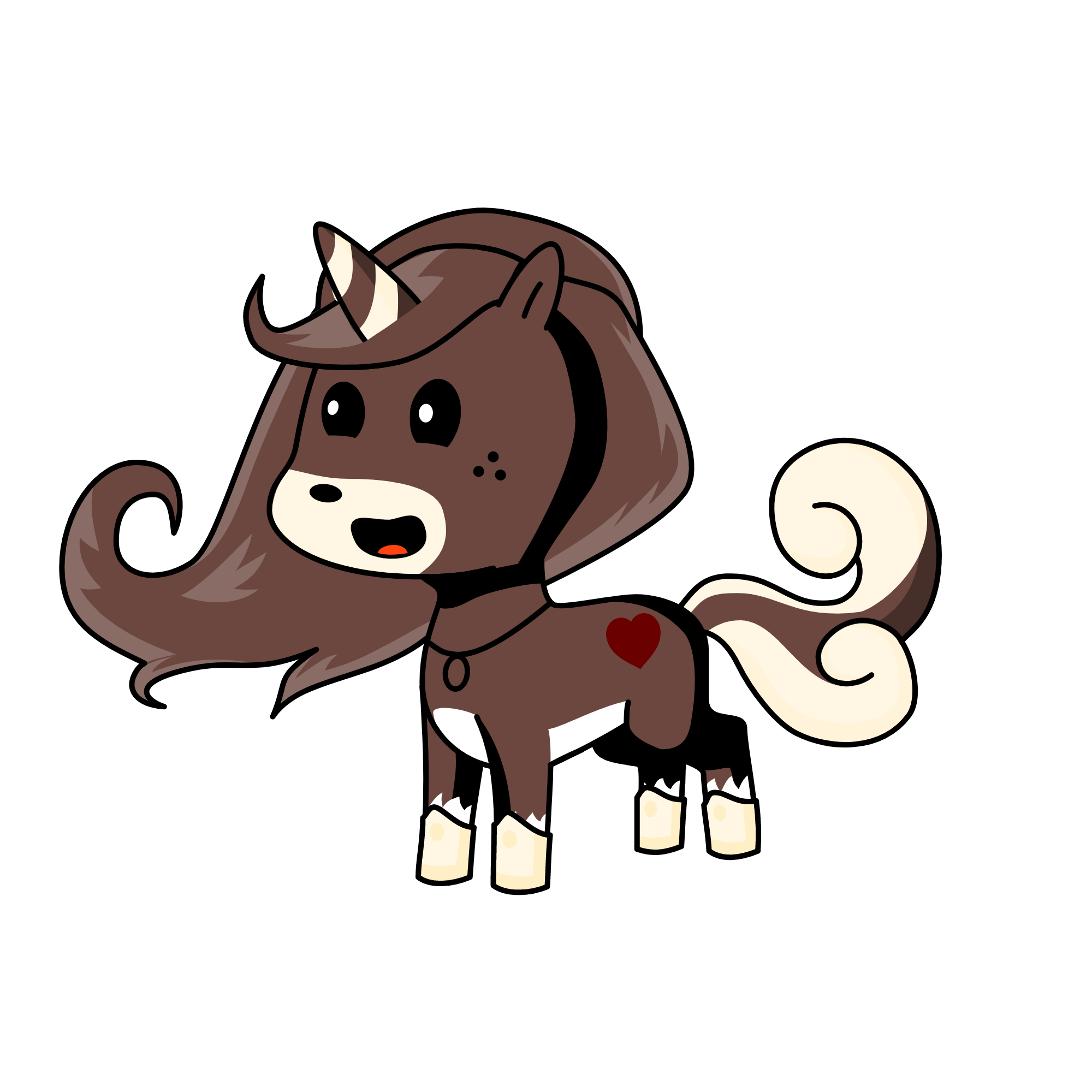 coconut with chocolate, the unicorn