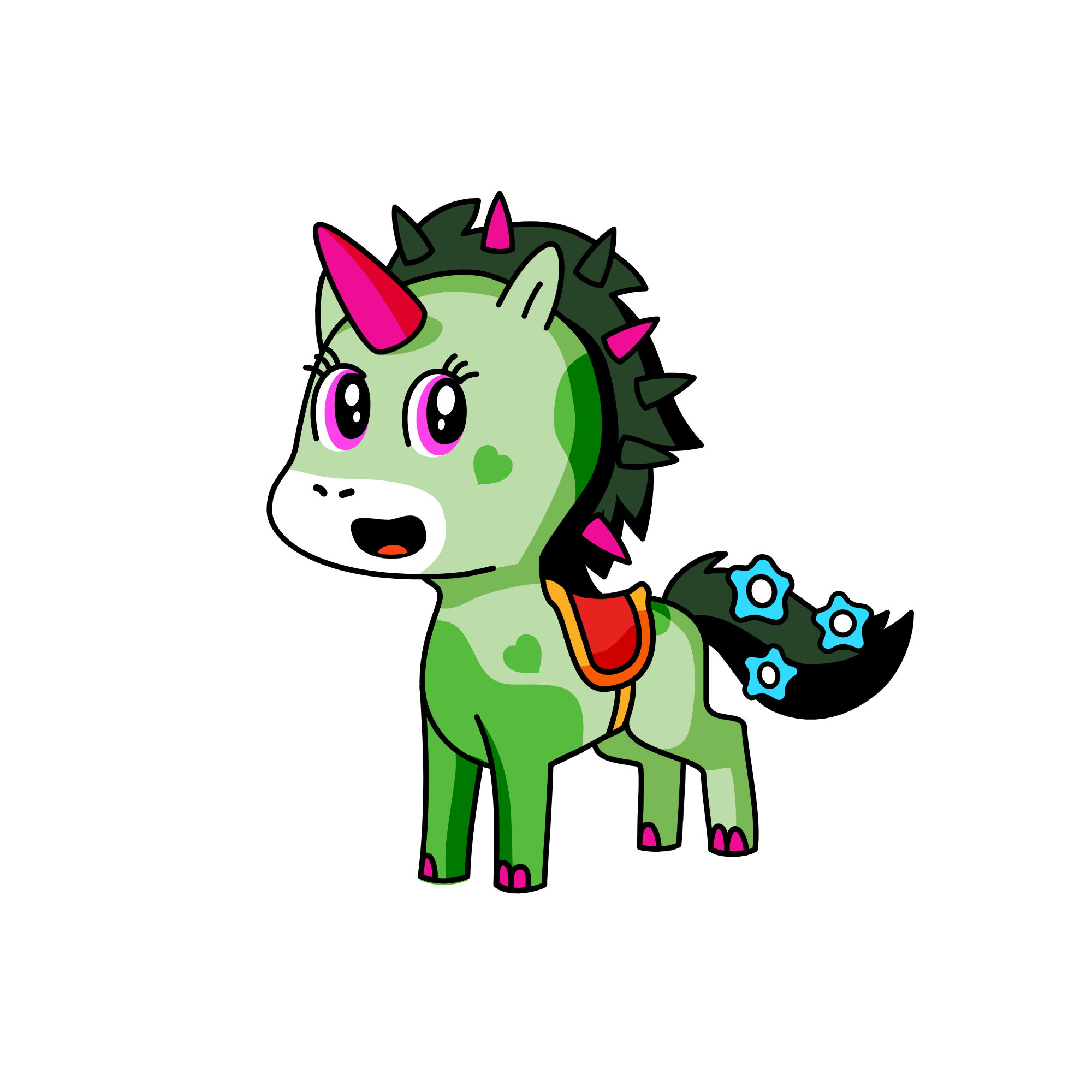 green unicorn, the unicorn