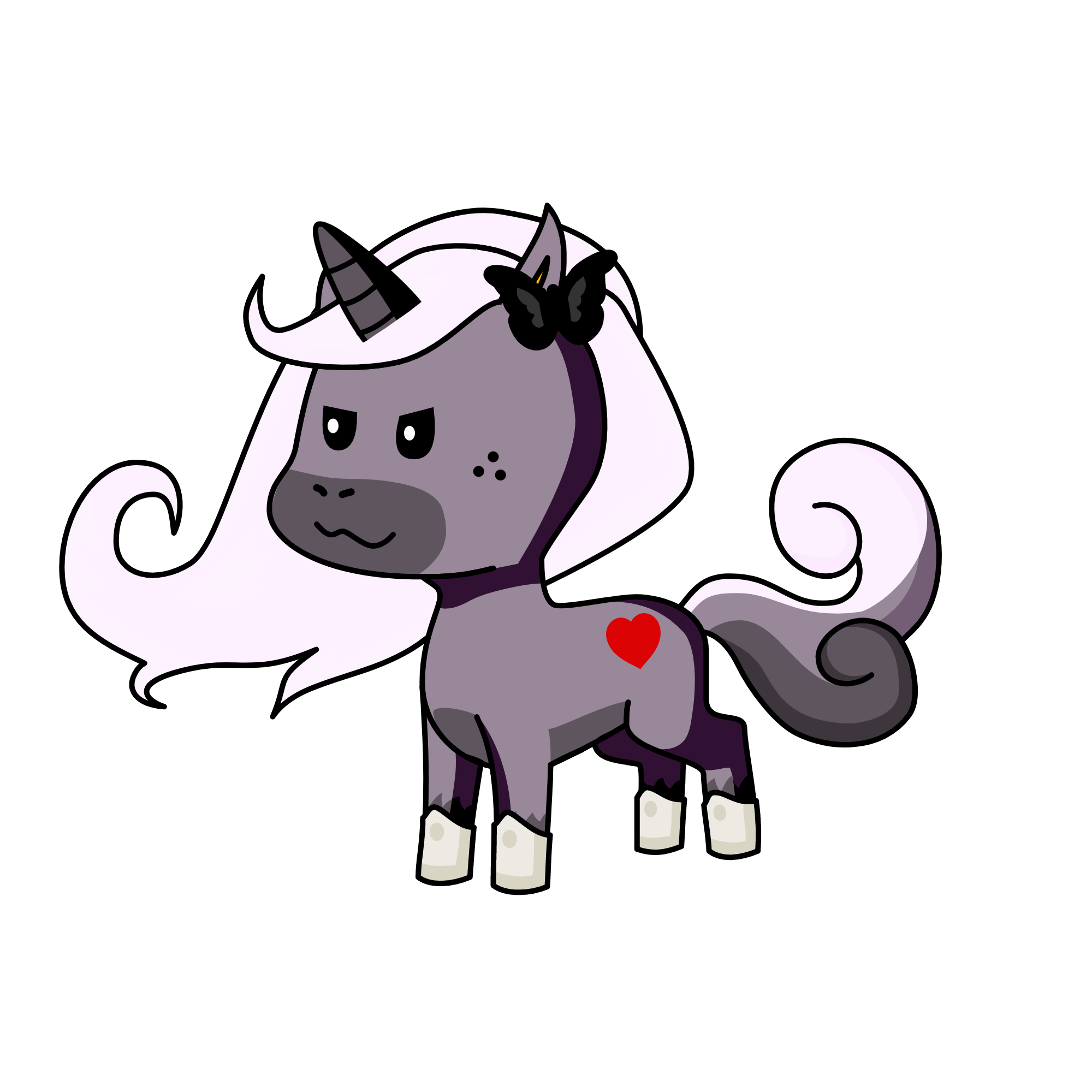 Theme unicorn: black, the unicorn