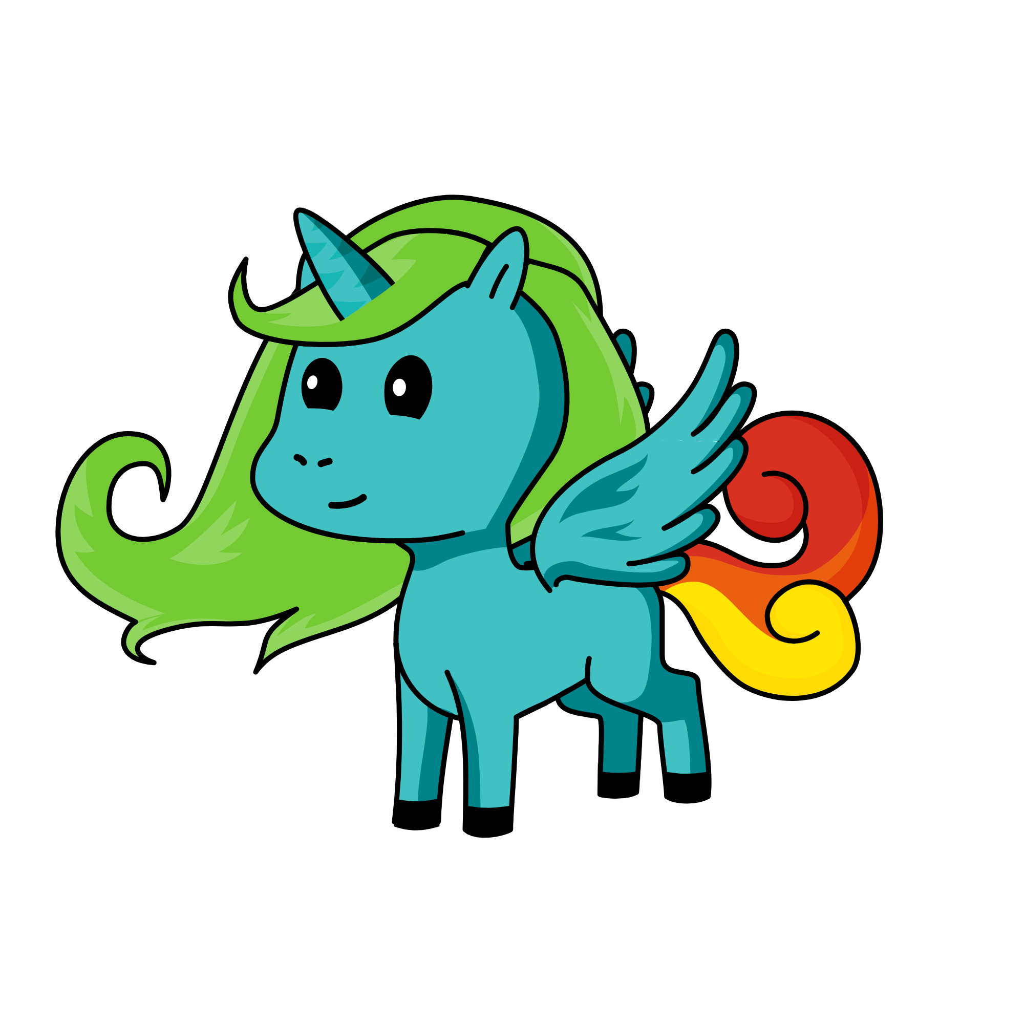 Rainbow dash, the unicorn
