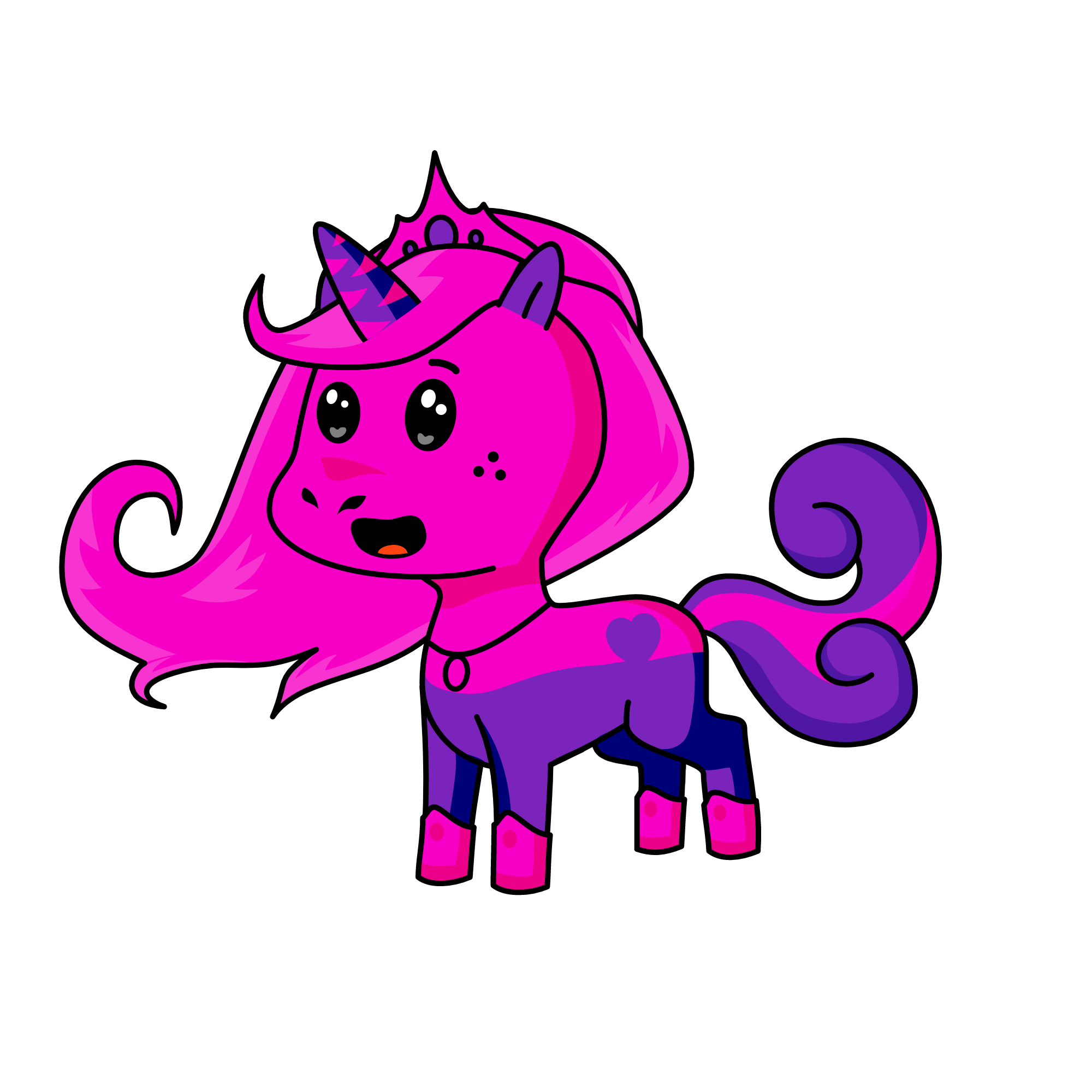 pink and purple cottin candy, the unicorn