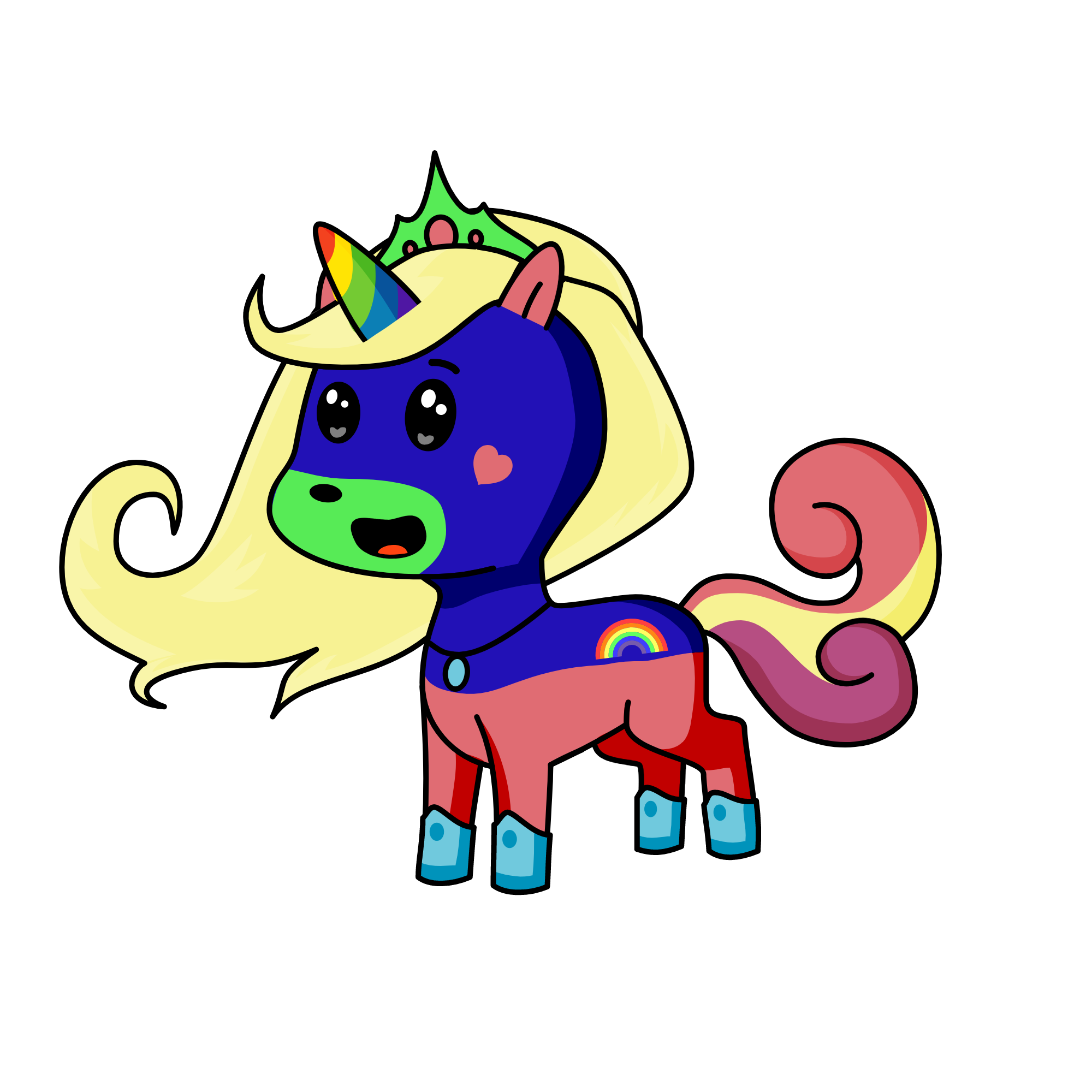 the colorful unicorn princess , the unicorn
