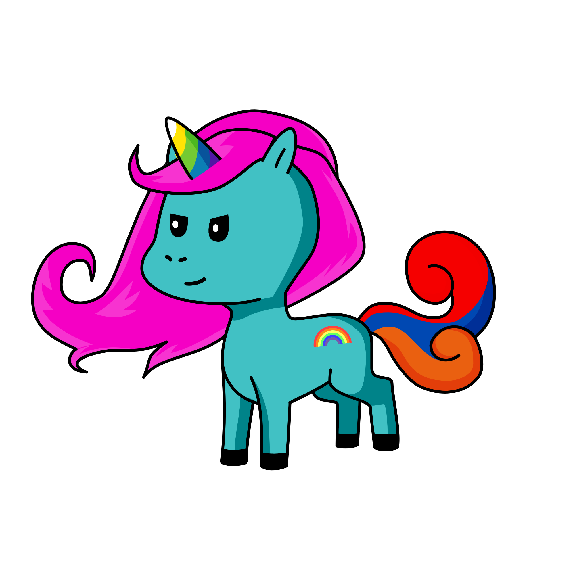 Rainbow dash, the unicorn