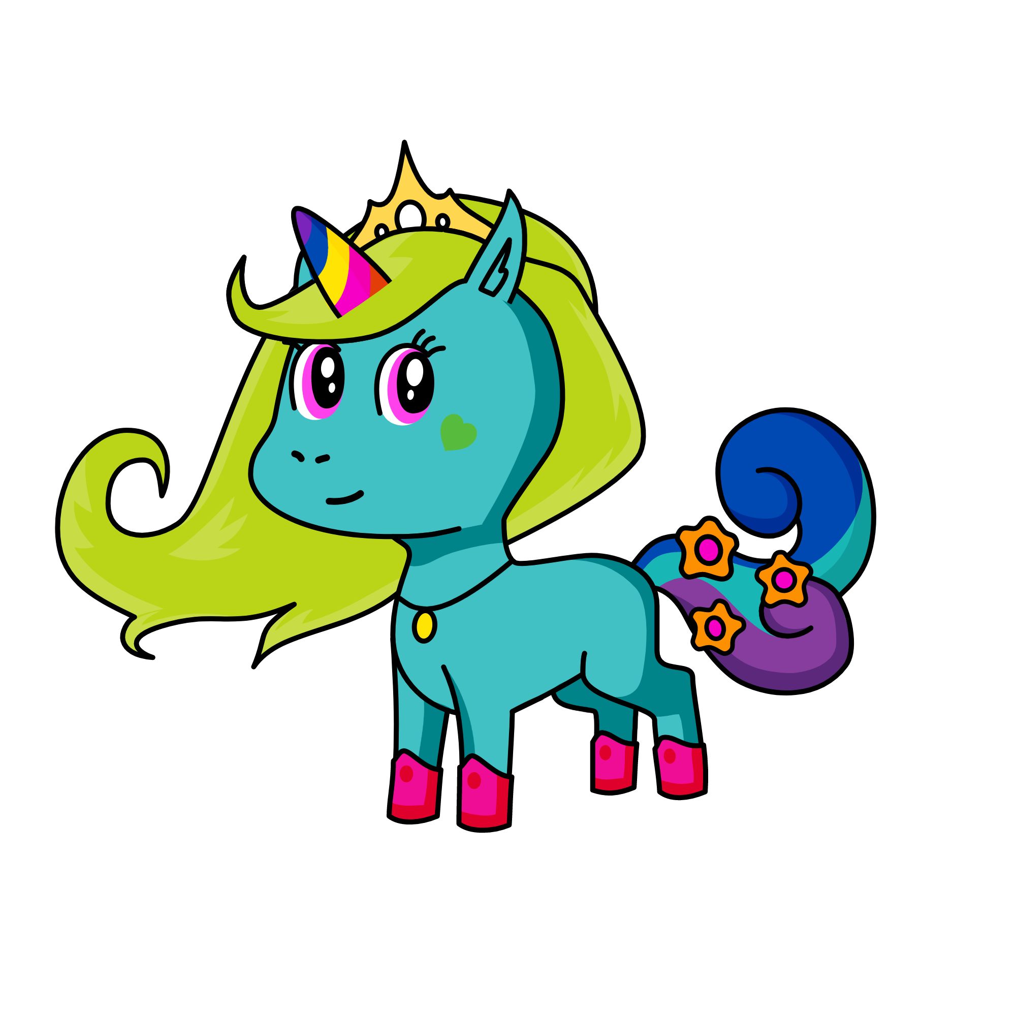 pin o, the unicorn